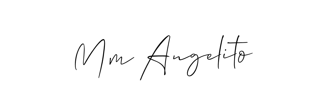 Also You can easily find your signature by using the search form. We will create Mm Angelito name handwritten signature images for you free of cost using Allison_Script sign style. Mm Angelito signature style 2 images and pictures png