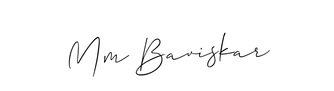 How to make Mm Baviskar name signature. Use Allison_Script style for creating short signs online. This is the latest handwritten sign. Mm Baviskar signature style 2 images and pictures png