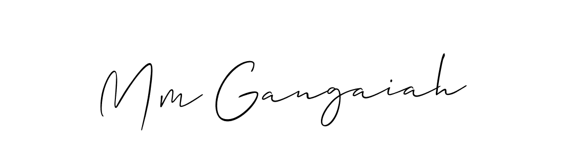 Make a short Mm Gangaiah signature style. Manage your documents anywhere anytime using Allison_Script. Create and add eSignatures, submit forms, share and send files easily. Mm Gangaiah signature style 2 images and pictures png