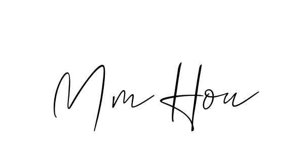You should practise on your own different ways (Allison_Script) to write your name (Mm Hou) in signature. don't let someone else do it for you. Mm Hou signature style 2 images and pictures png