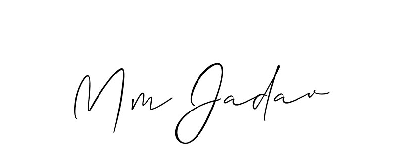 How to Draw Mm Jadav signature style? Allison_Script is a latest design signature styles for name Mm Jadav. Mm Jadav signature style 2 images and pictures png