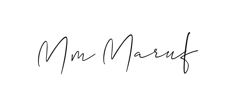 It looks lik you need a new signature style for name Mm Maruf. Design unique handwritten (Allison_Script) signature with our free signature maker in just a few clicks. Mm Maruf signature style 2 images and pictures png