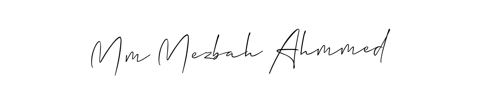 How to Draw Mm Mezbah Ahmmed signature style? Allison_Script is a latest design signature styles for name Mm Mezbah Ahmmed. Mm Mezbah Ahmmed signature style 2 images and pictures png