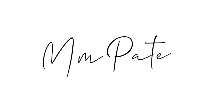 Design your own signature with our free online signature maker. With this signature software, you can create a handwritten (Allison_Script) signature for name Mm Pate. Mm Pate signature style 2 images and pictures png