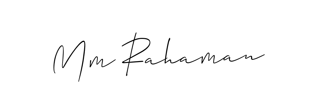 Create a beautiful signature design for name Mm Rahaman. With this signature (Allison_Script) fonts, you can make a handwritten signature for free. Mm Rahaman signature style 2 images and pictures png