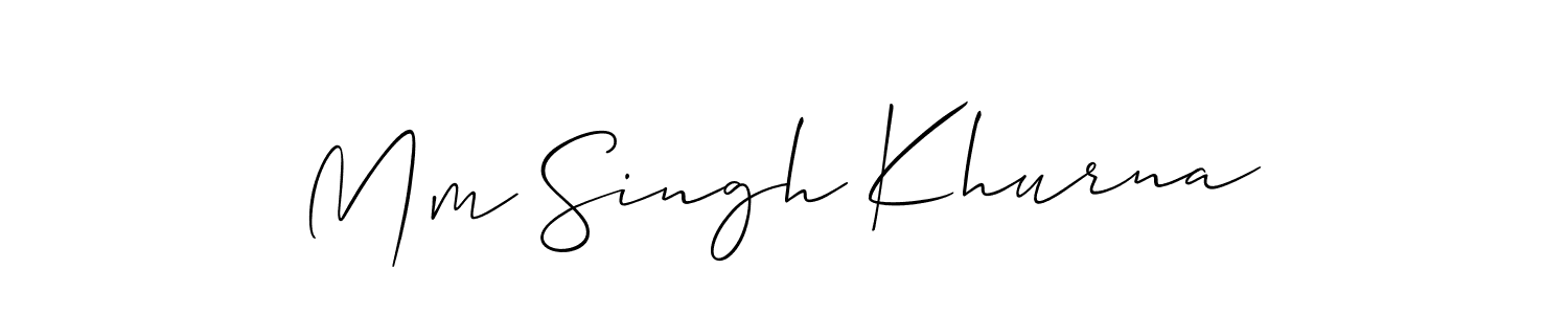 How to make Mm Singh Khurna signature? Allison_Script is a professional autograph style. Create handwritten signature for Mm Singh Khurna name. Mm Singh Khurna signature style 2 images and pictures png