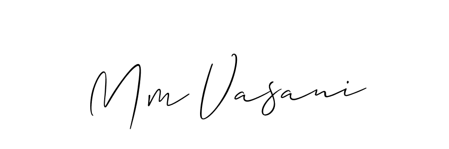 Allison_Script is a professional signature style that is perfect for those who want to add a touch of class to their signature. It is also a great choice for those who want to make their signature more unique. Get Mm Vasani name to fancy signature for free. Mm Vasani signature style 2 images and pictures png