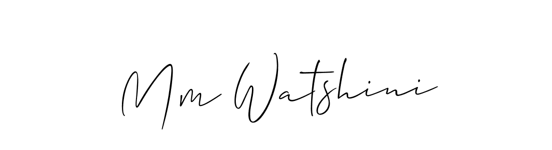 Also we have Mm Watshini name is the best signature style. Create professional handwritten signature collection using Allison_Script autograph style. Mm Watshini signature style 2 images and pictures png