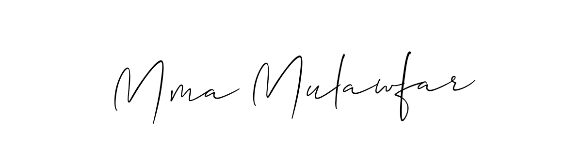 Design your own signature with our free online signature maker. With this signature software, you can create a handwritten (Allison_Script) signature for name Mma Mulawfar. Mma Mulawfar signature style 2 images and pictures png