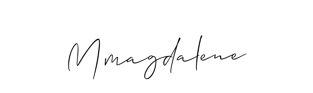 Use a signature maker to create a handwritten signature online. With this signature software, you can design (Allison_Script) your own signature for name Mmagdalene. Mmagdalene signature style 2 images and pictures png