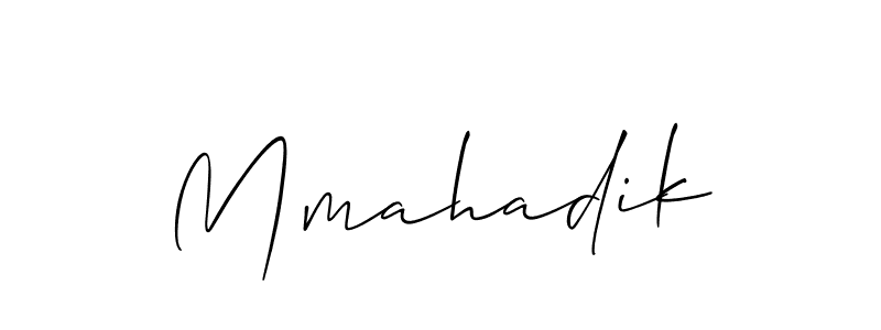 Also You can easily find your signature by using the search form. We will create Mmahadik name handwritten signature images for you free of cost using Allison_Script sign style. Mmahadik signature style 2 images and pictures png