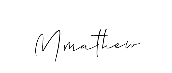 The best way (Allison_Script) to make a short signature is to pick only two or three words in your name. The name Mmathew include a total of six letters. For converting this name. Mmathew signature style 2 images and pictures png