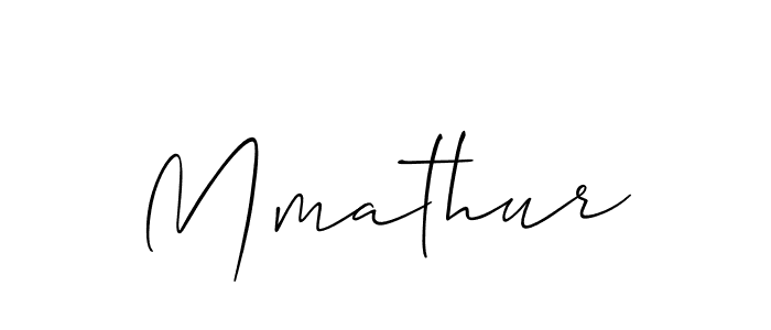 Create a beautiful signature design for name Mmathur. With this signature (Allison_Script) fonts, you can make a handwritten signature for free. Mmathur signature style 2 images and pictures png