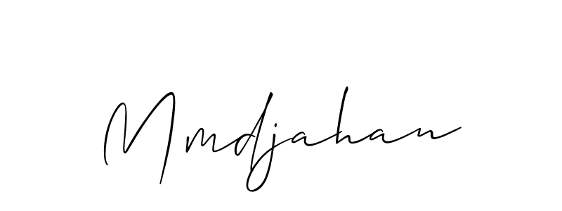 Use a signature maker to create a handwritten signature online. With this signature software, you can design (Allison_Script) your own signature for name Mmdjahan. Mmdjahan signature style 2 images and pictures png