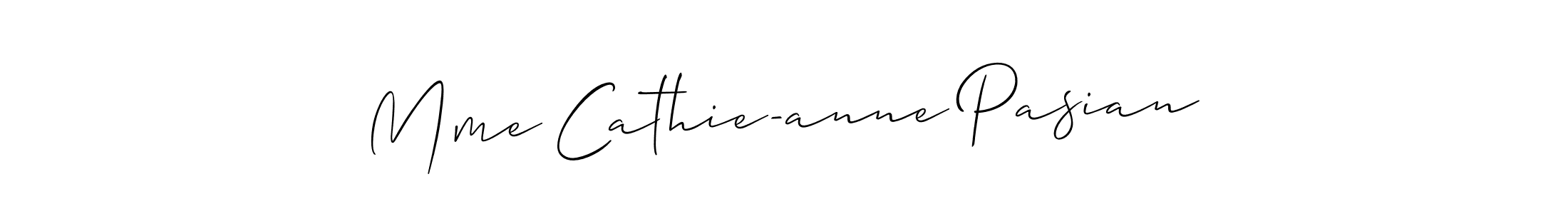 Make a beautiful signature design for name Mme Cathie-anne Pasian. With this signature (Allison_Script) style, you can create a handwritten signature for free. Mme Cathie-anne Pasian signature style 2 images and pictures png