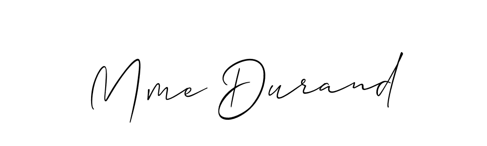 It looks lik you need a new signature style for name Mme Durand. Design unique handwritten (Allison_Script) signature with our free signature maker in just a few clicks. Mme Durand signature style 2 images and pictures png