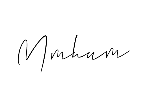 How to make Mmhum name signature. Use Allison_Script style for creating short signs online. This is the latest handwritten sign. Mmhum signature style 2 images and pictures png