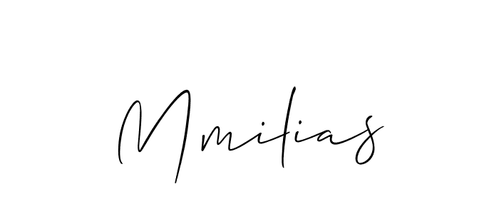 Use a signature maker to create a handwritten signature online. With this signature software, you can design (Allison_Script) your own signature for name Mmilias. Mmilias signature style 2 images and pictures png