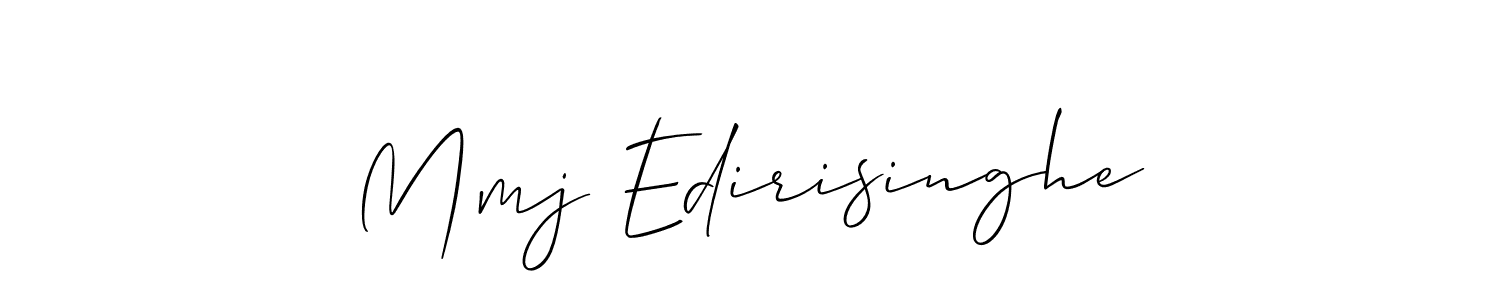 Create a beautiful signature design for name Mmj Edirisinghe. With this signature (Allison_Script) fonts, you can make a handwritten signature for free. Mmj Edirisinghe signature style 2 images and pictures png