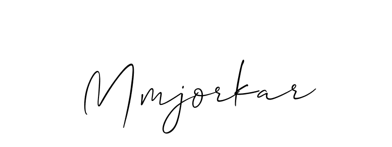 How to make Mmjorkar name signature. Use Allison_Script style for creating short signs online. This is the latest handwritten sign. Mmjorkar signature style 2 images and pictures png