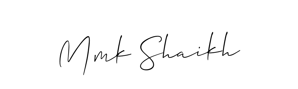 Design your own signature with our free online signature maker. With this signature software, you can create a handwritten (Allison_Script) signature for name Mmk Shaikh. Mmk Shaikh signature style 2 images and pictures png