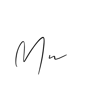 Make a beautiful signature design for name Mn . With this signature (Allison_Script) style, you can create a handwritten signature for free. Mn  signature style 2 images and pictures png