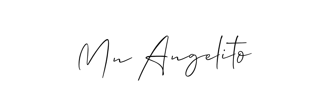 How to make Mn Angelito name signature. Use Allison_Script style for creating short signs online. This is the latest handwritten sign. Mn Angelito signature style 2 images and pictures png