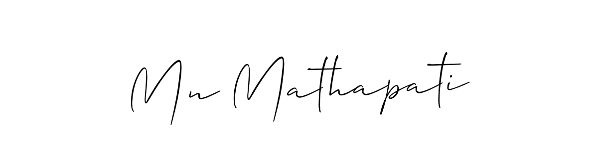 The best way (Allison_Script) to make a short signature is to pick only two or three words in your name. The name Mn Mathapati include a total of six letters. For converting this name. Mn Mathapati signature style 2 images and pictures png