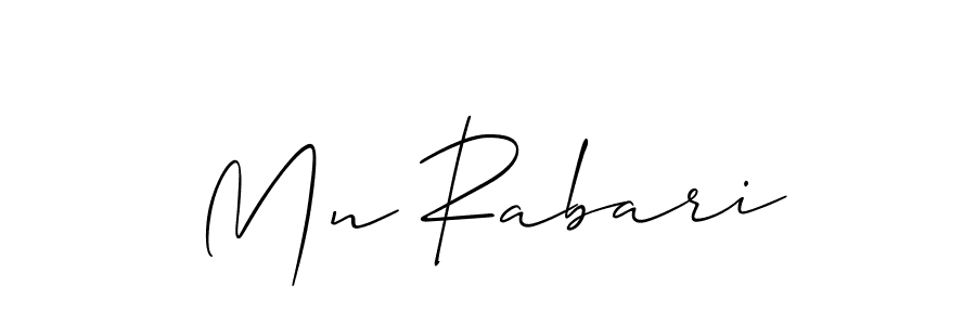 Make a beautiful signature design for name Mn Rabari. With this signature (Allison_Script) style, you can create a handwritten signature for free. Mn Rabari signature style 2 images and pictures png