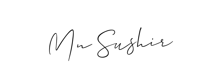 The best way (Allison_Script) to make a short signature is to pick only two or three words in your name. The name Mn Sushir include a total of six letters. For converting this name. Mn Sushir signature style 2 images and pictures png