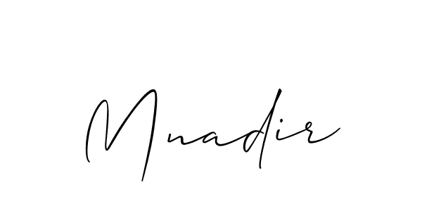 Similarly Allison_Script is the best handwritten signature design. Signature creator online .You can use it as an online autograph creator for name Mnadir. Mnadir signature style 2 images and pictures png