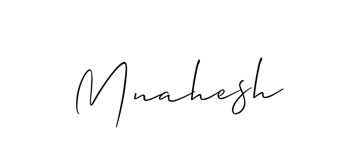 Mnahesh stylish signature style. Best Handwritten Sign (Allison_Script) for my name. Handwritten Signature Collection Ideas for my name Mnahesh. Mnahesh signature style 2 images and pictures png