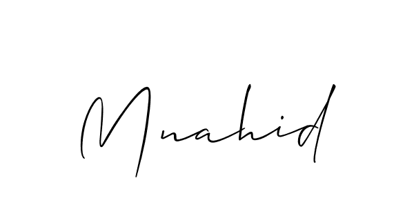 How to Draw Mnahid signature style? Allison_Script is a latest design signature styles for name Mnahid. Mnahid signature style 2 images and pictures png