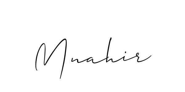 Mnahir stylish signature style. Best Handwritten Sign (Allison_Script) for my name. Handwritten Signature Collection Ideas for my name Mnahir. Mnahir signature style 2 images and pictures png