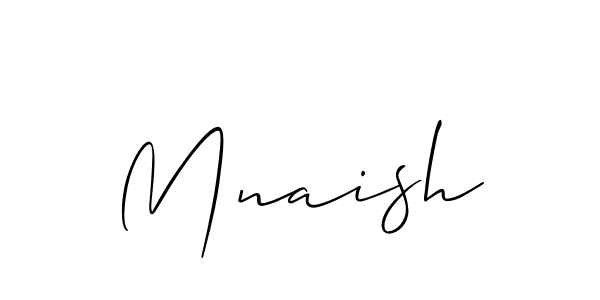 if you are searching for the best signature style for your name Mnaish. so please give up your signature search. here we have designed multiple signature styles  using Allison_Script. Mnaish signature style 2 images and pictures png