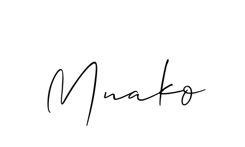 Mnako stylish signature style. Best Handwritten Sign (Allison_Script) for my name. Handwritten Signature Collection Ideas for my name Mnako. Mnako signature style 2 images and pictures png