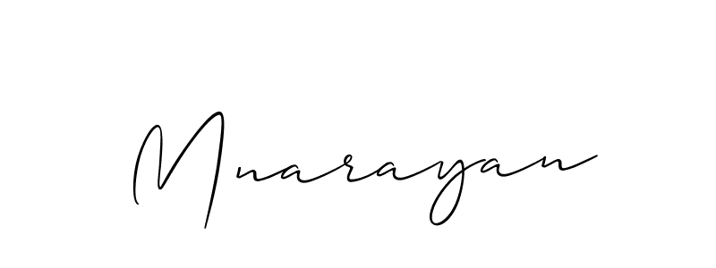 You should practise on your own different ways (Allison_Script) to write your name (Mnarayan) in signature. don't let someone else do it for you. Mnarayan signature style 2 images and pictures png