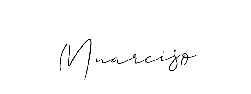 Use a signature maker to create a handwritten signature online. With this signature software, you can design (Allison_Script) your own signature for name Mnarciso. Mnarciso signature style 2 images and pictures png