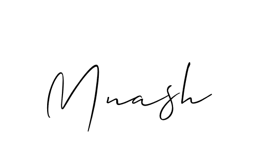 Create a beautiful signature design for name Mnash. With this signature (Allison_Script) fonts, you can make a handwritten signature for free. Mnash signature style 2 images and pictures png