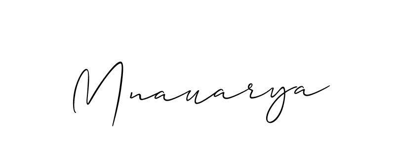 How to make Mnauarya signature? Allison_Script is a professional autograph style. Create handwritten signature for Mnauarya name. Mnauarya signature style 2 images and pictures png