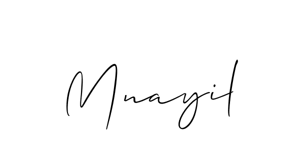 How to make Mnayil name signature. Use Allison_Script style for creating short signs online. This is the latest handwritten sign. Mnayil signature style 2 images and pictures png