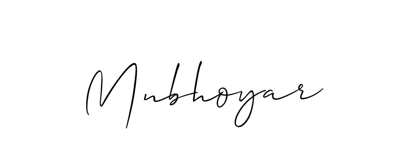 How to make Mnbhoyar name signature. Use Allison_Script style for creating short signs online. This is the latest handwritten sign. Mnbhoyar signature style 2 images and pictures png