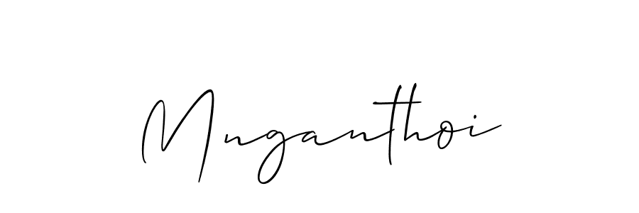 Make a beautiful signature design for name Mnganthoi. With this signature (Allison_Script) style, you can create a handwritten signature for free. Mnganthoi signature style 2 images and pictures png