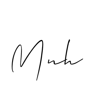 Mnh stylish signature style. Best Handwritten Sign (Allison_Script) for my name. Handwritten Signature Collection Ideas for my name Mnh. Mnh signature style 2 images and pictures png