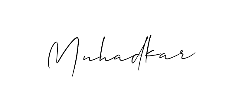 You should practise on your own different ways (Allison_Script) to write your name (Mnhadkar) in signature. don't let someone else do it for you. Mnhadkar signature style 2 images and pictures png