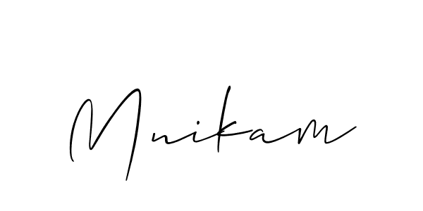 Also we have Mnikam name is the best signature style. Create professional handwritten signature collection using Allison_Script autograph style. Mnikam signature style 2 images and pictures png