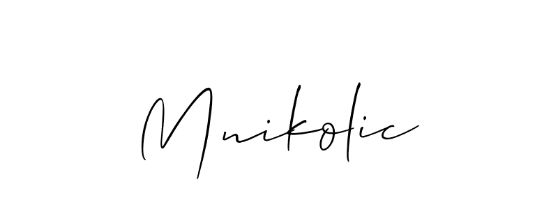 Make a beautiful signature design for name Mnikolic. With this signature (Allison_Script) style, you can create a handwritten signature for free. Mnikolic signature style 2 images and pictures png