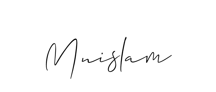 You should practise on your own different ways (Allison_Script) to write your name (Mnislam) in signature. don't let someone else do it for you. Mnislam signature style 2 images and pictures png