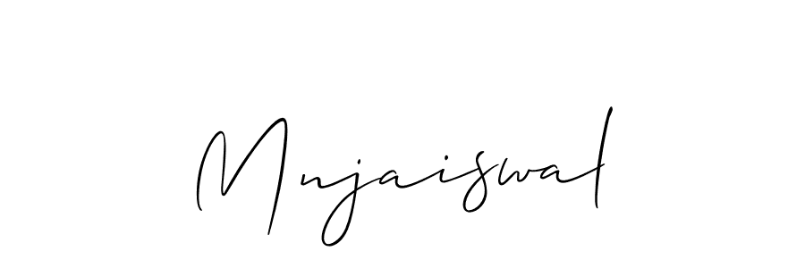 How to make Mnjaiswal name signature. Use Allison_Script style for creating short signs online. This is the latest handwritten sign. Mnjaiswal signature style 2 images and pictures png