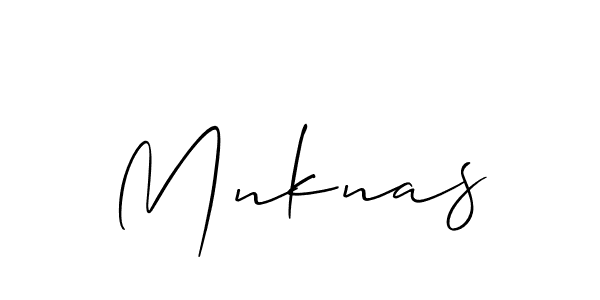 Design your own signature with our free online signature maker. With this signature software, you can create a handwritten (Allison_Script) signature for name Mnknas. Mnknas signature style 2 images and pictures png